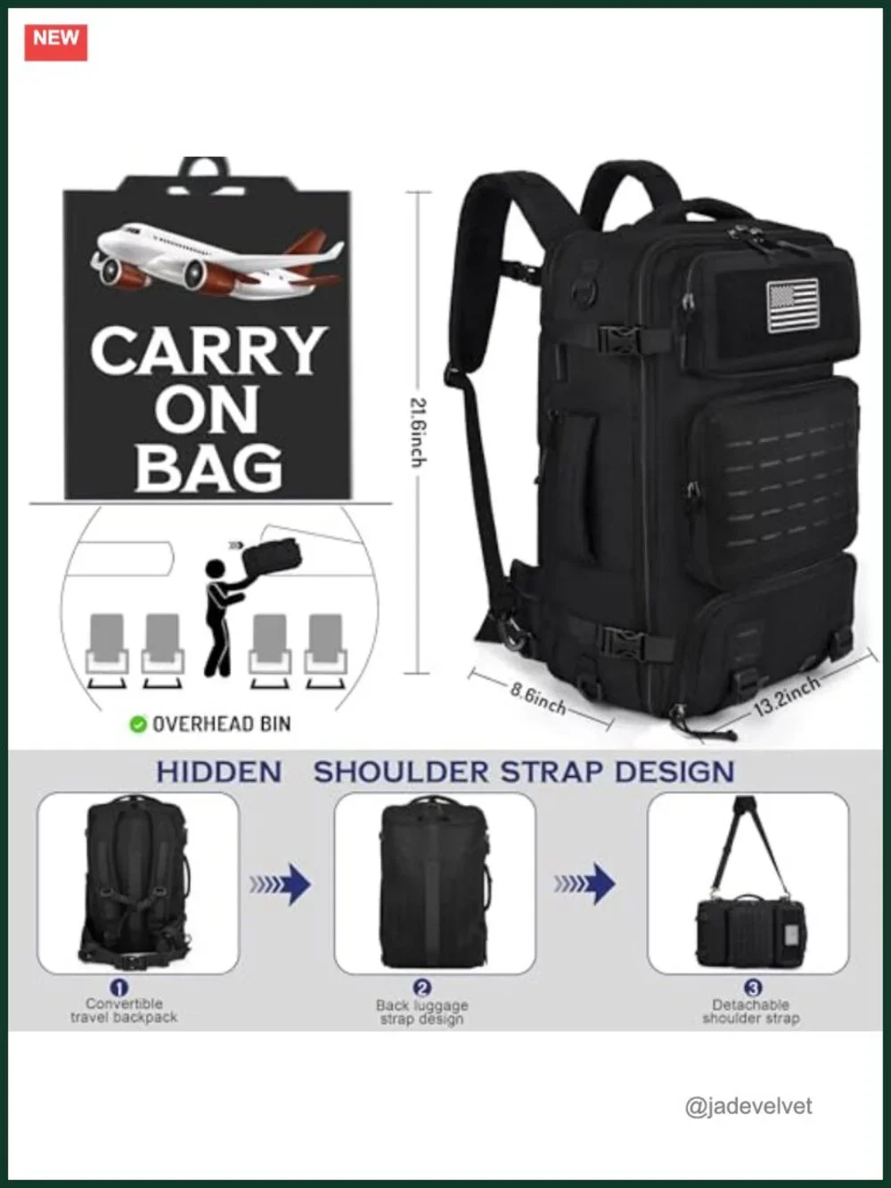 40L Travel Backpack with USB Port, TSA Approved Carry On, Laptop Bag